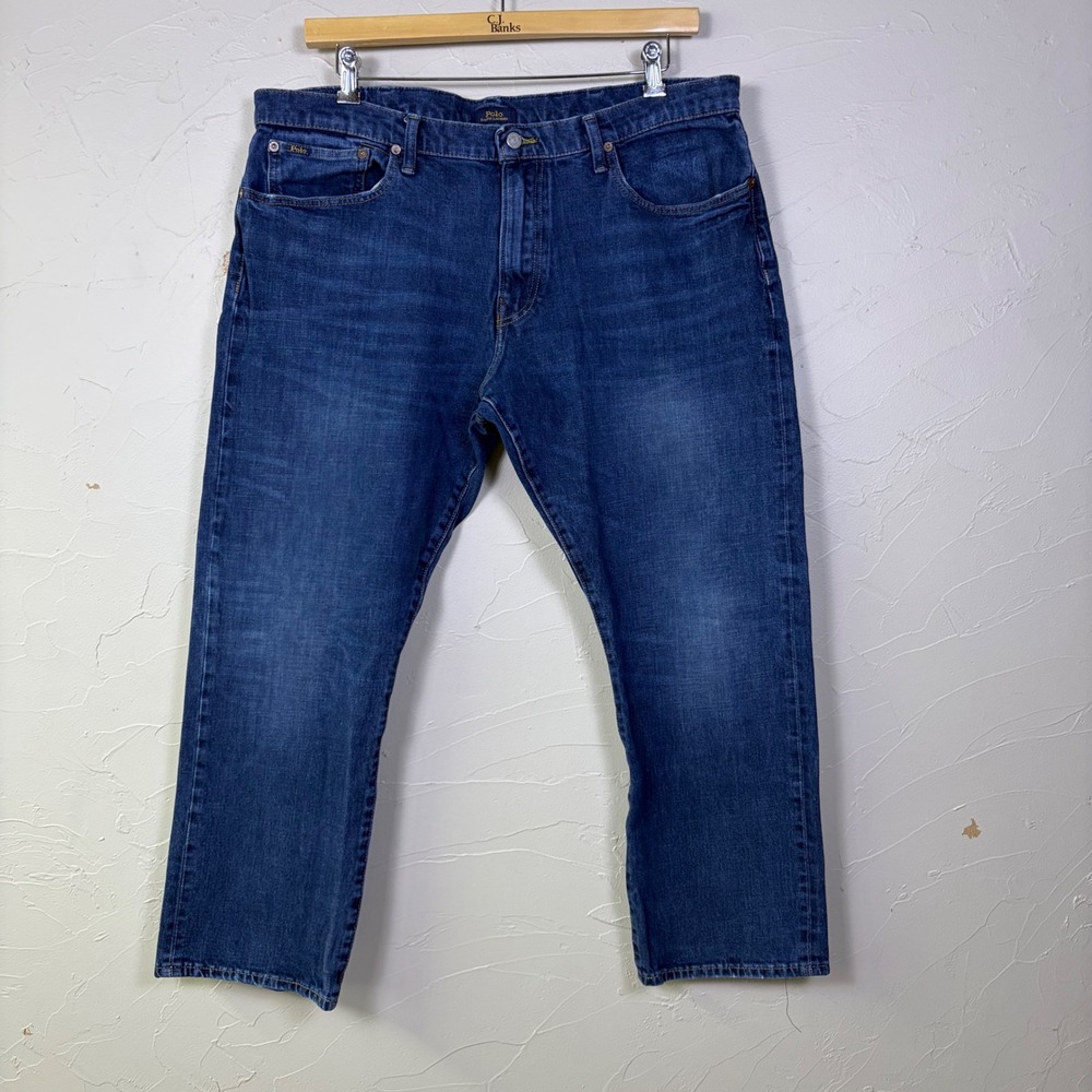Polo Ralph Lauren Hampton Athletic Jeans Mens 40x30 Blue Denim Straight Leg
